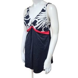Tropical Escape Black, White, & Red Swim Dress (14)